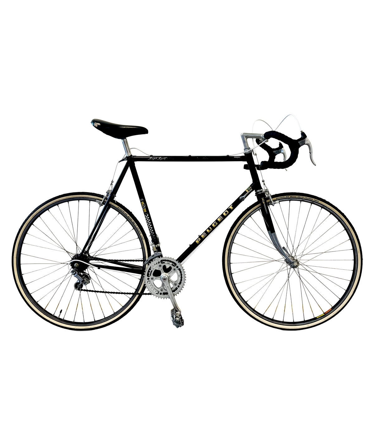 Peugeot Super Sport Vintage Racer. En nydelig Peugeot Super Sport fra 80-tallet, i en tøff fargekombinasjon sort, gull med hvite detaljer.&nbsp;